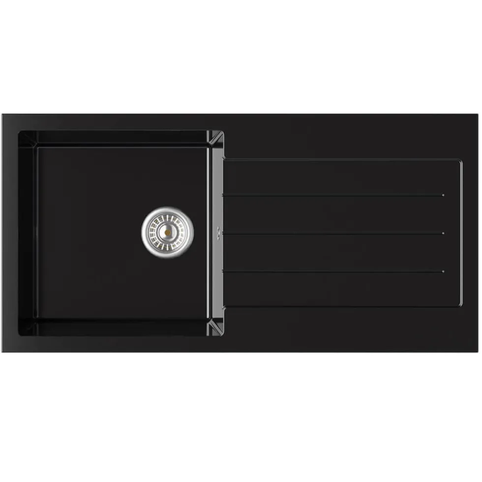 Vellamo Designer 1 Bowl Comite Composite Kitchen Sink & Waste with Reversible Drainer - 1000 x 500mm
