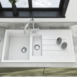 Vellamo Designer 1.5 Bowl Comite Composite Kitchen Sink & Waste with Reversible Drainer - 1000 x 500mm