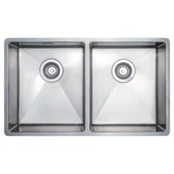 Vellamo Designer Double Bowl Inset/Undermount Stainless Steel Kitchen Sink & Waste Kit - 750 x 440mm