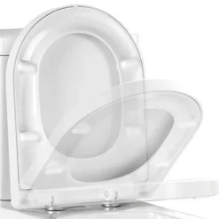 Vellamo D-Shaped Soft-Close Toilet Seat with Quick Release Hinges - 450 x 370mm