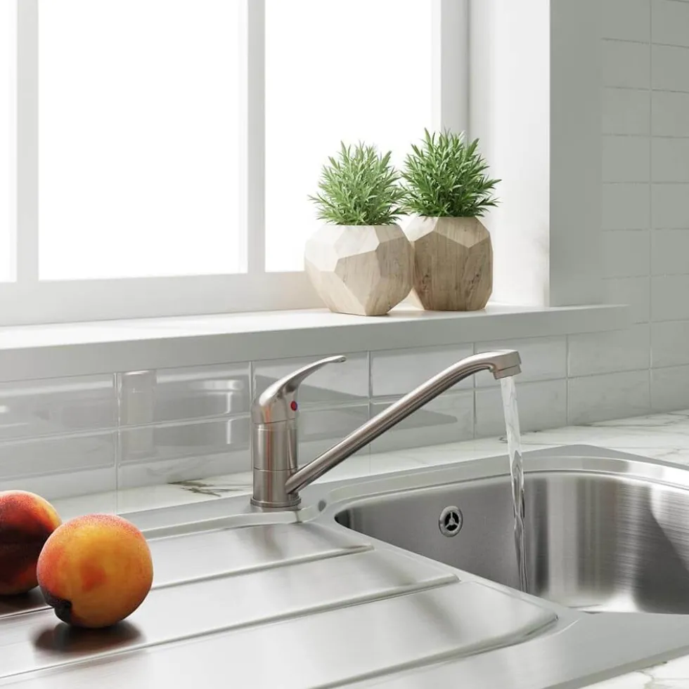 Vellamo Echo Single Lever Mono Kitchen Mixer - Brushed Nickel