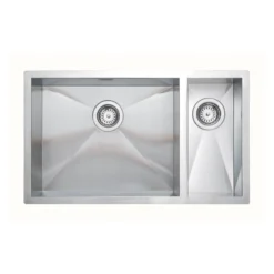Vellamo Edge 1.5 Bowl Inset/Undermount Brushed Stainless Steel Kitchen Sink & Waste - 740 x 430mm