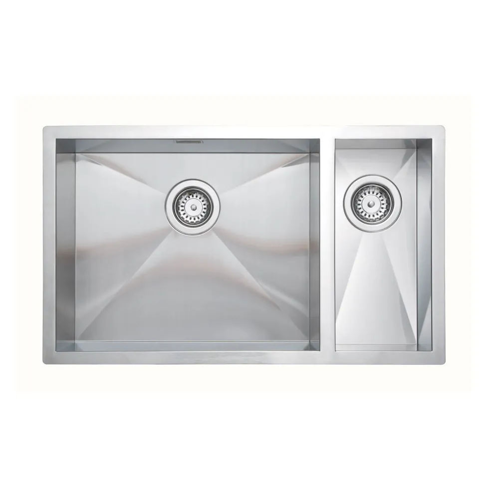 Vellamo Edge 1.5 Bowl Inset/Undermount Brushed Stainless Steel Kitchen Sink & Waste - 740 x 430mm