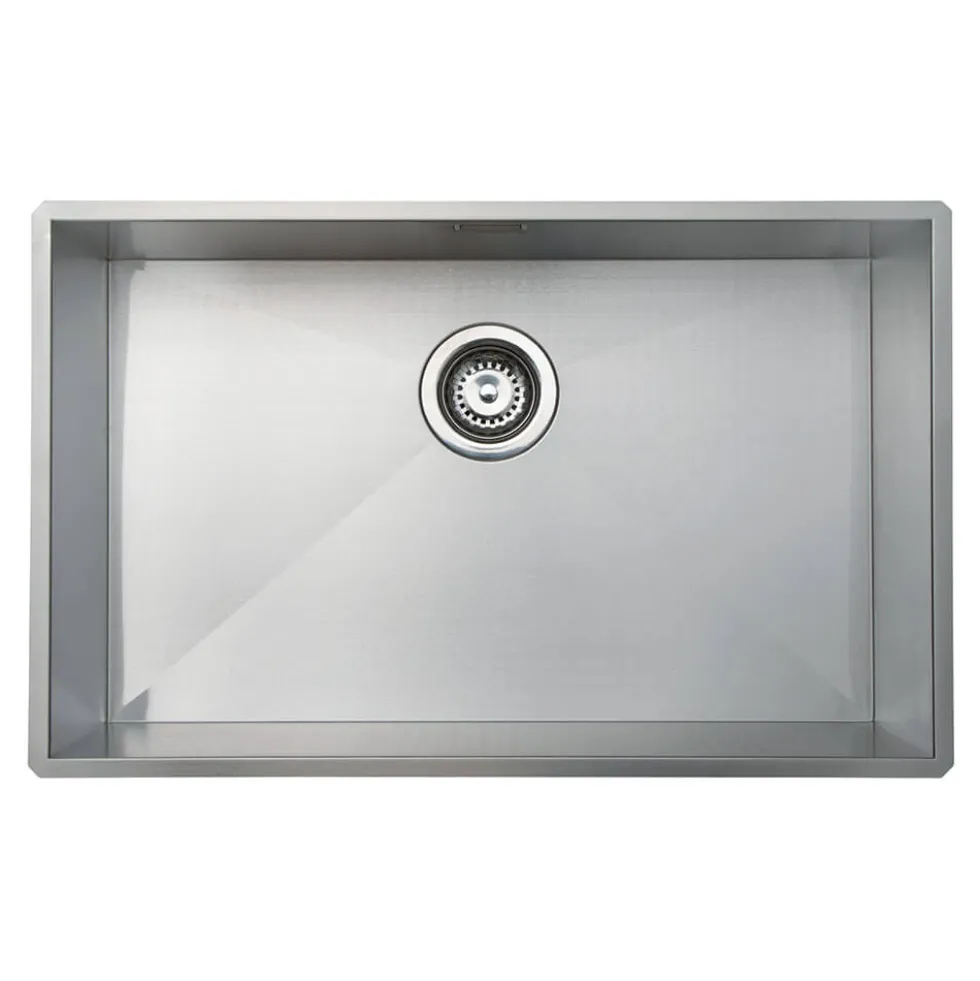 Vellamo Edge Extra Large 1 Bowl Inset/Undermount Stainless Steel Kitchen Sink & Waste Kit - 730 x 430mm