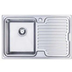 Vellamo Endure Thick-Gauge Compact 1 Bowl Stainless Steel sink & Waste Kit - 800 x 500mm