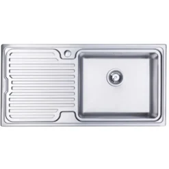 Vellamo Endure Thick-Gauge Large Bowl Stainless Steel Sink & Waste Kit - 1000 x 500mm