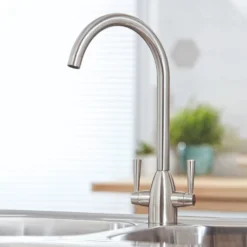 Vellamo Hero Mono Kitchen Mixer Tap - Brushed Nickel