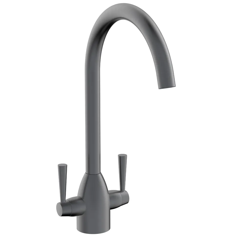 Vellamo Hero Twin Lever Mono Kitchen Mixer Tap
