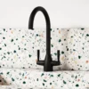 Vellamo Hero Twin Lever Mono Kitchen Mixer Tap - Matt Black