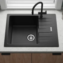 Vellamo Horizon 1 Bowl Granite Composite Inset Kitchen Sink & Waste - 650 x 500mm