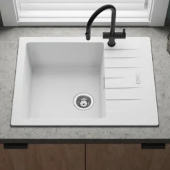 Vellamo Horizon 1 Bowl Granite Composite Inset Kitchen Sink & Waste - 650 x 500mm