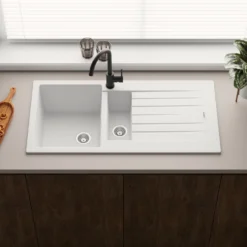 Vellamo Horizon 1.5 Bowl Granite Composite Kitchen Sink & Waste - 1000 x 500mm