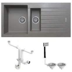 Vellamo Horizon 1.5 Bowl Granite Composite Kitchen Sink & Waste - 1000 x 500mm