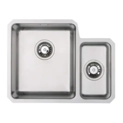 Vellamo Horizon 1.5 Bowl Undermount Stainless Steel Kitchen Sink & Waste Kit - 580 x 450mm