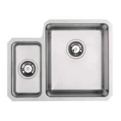 Vellamo Horizon 1.5 Bowl Undermount Stainless Steel Kitchen Sink & Waste Kit - 580 x 450mm