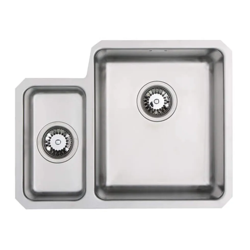Vellamo Horizon 1.5 Bowl Undermount Stainless Steel Kitchen Sink & Waste Kit - 580 x 450mm