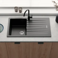 Vellamo Horizon Compact 1 Bowl Granite Composite Kitchen Sink & Waste - 860 x 500mm