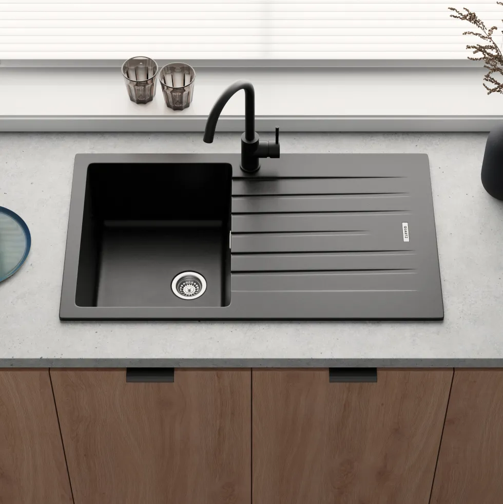 Vellamo Horizon Compact 1 Bowl Granite Composite Kitchen Sink & Waste - 860 x 500mm
