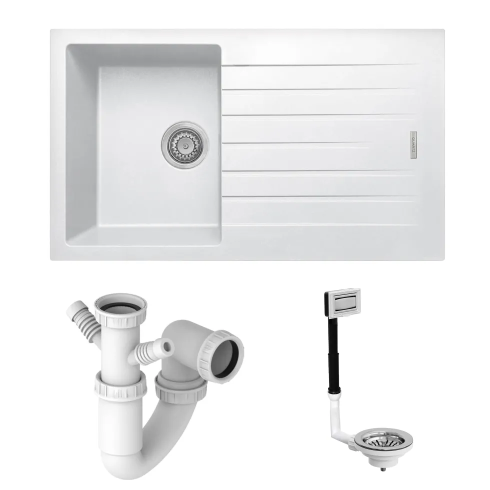 Vellamo Horizon Compact 1 Bowl Granite Composite Kitchen Sink & Waste - 860 x 500mm