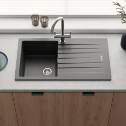 Vellamo Horizon Compact 1 Bowl Granite Composite Kitchen Sink & Waste - 860 x 500mm