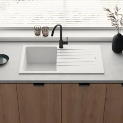 Vellamo Horizon Compact 1 Bowl Granite Composite Kitchen Sink & Waste - 860 x 500mm