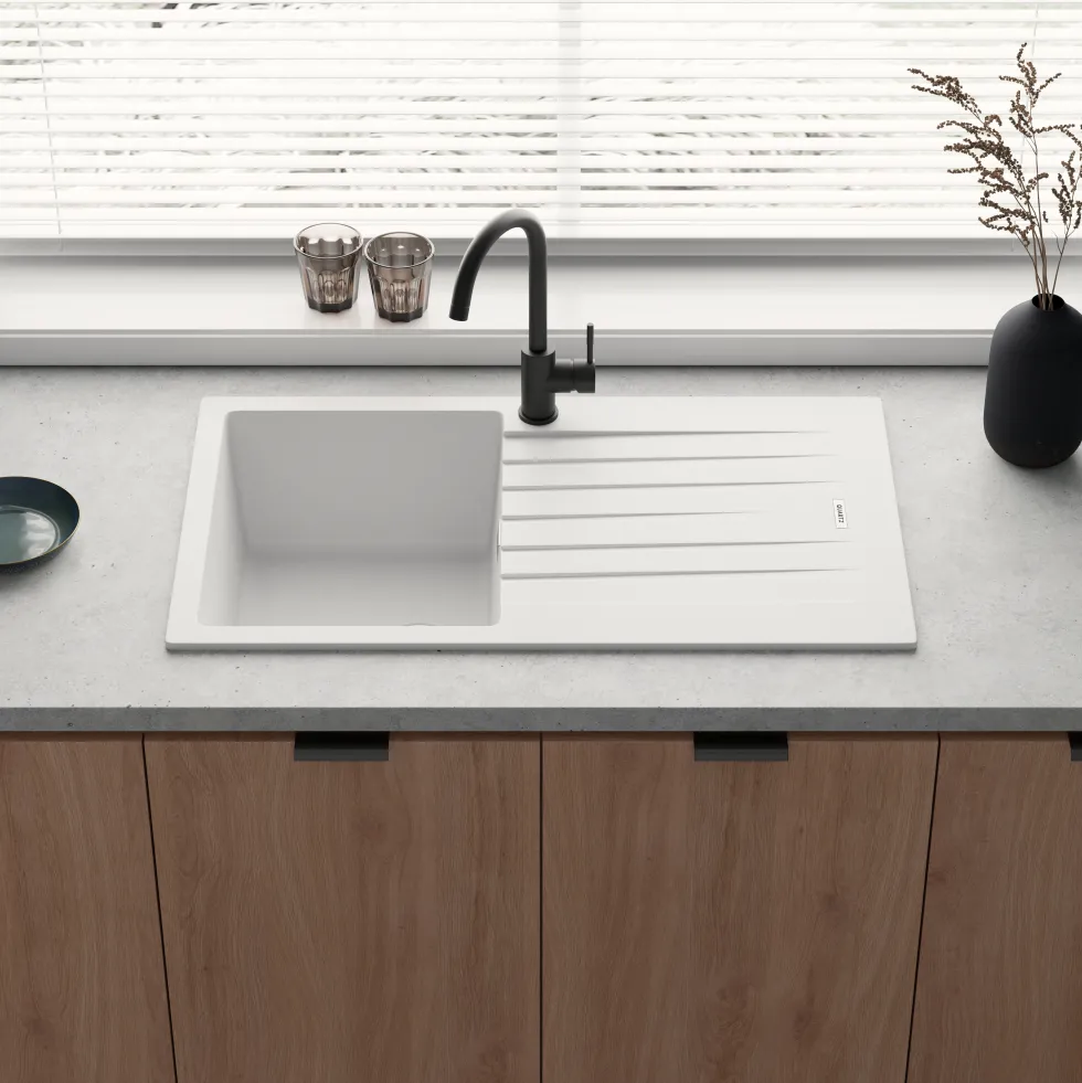 Vellamo Horizon Compact 1 Bowl Granite Composite Kitchen Sink & Waste - 860 x 500mm