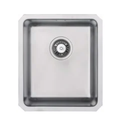Vellamo Horizon Compact 1 Bowl Undermount Stainless Steel Kitchen sink & Waste Kit - 390 x 450mm