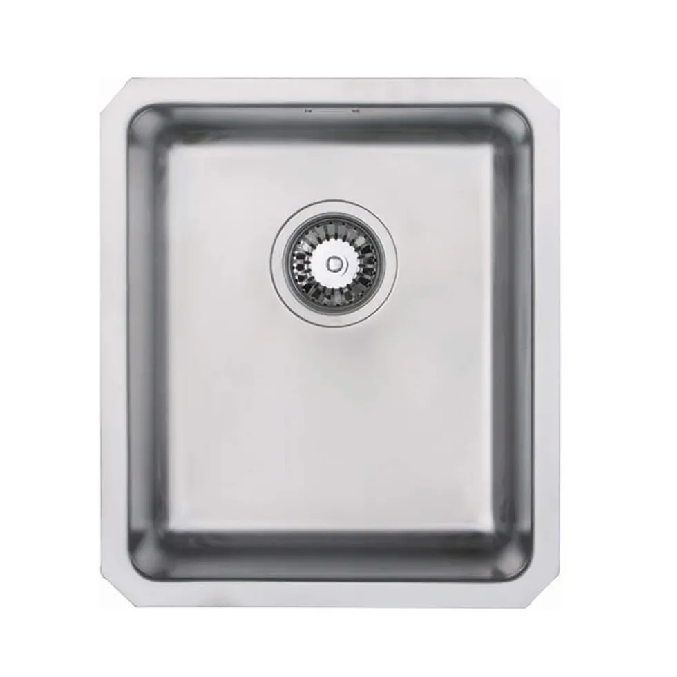 Vellamo Horizon Compact 1 Bowl Undermount Stainless Steel Kitchen sink & Waste Kit - 390 x 450mm