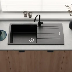 Vellamo Horizon Large Single Bowl Granite Composite Kitchen Sink & Waste - 1000 x 500mm