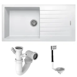 Vellamo Horizon Large Single Bowl Granite Composite Kitchen Sink & Waste - 1000 x 500mm