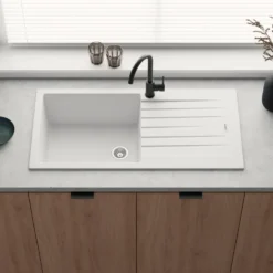 Vellamo Horizon Large Single Bowl Granite Composite Kitchen Sink & Waste - 1000 x 500mm