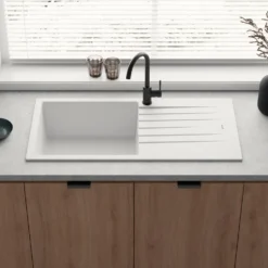 Vellamo Horizon Large Single Bowl Granite Composite Kitchen Sink & Waste - 1000 x 500mm