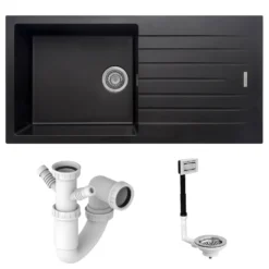 Vellamo Horizon Large Single Bowl Granite Composite Kitchen Sink & Waste - 1000 x 500mm