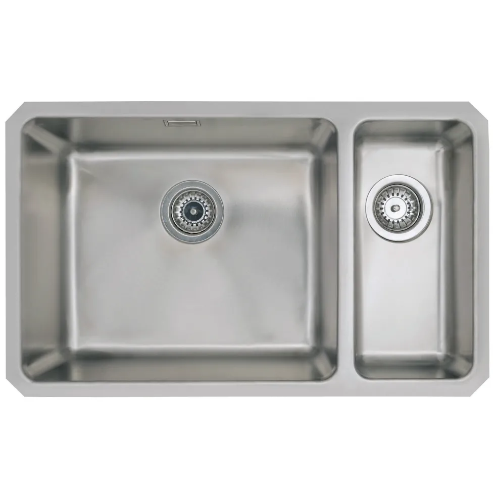 Vellamo Horizon Undermount 1.5 Bowl Stainless Steel Kitchen Sink & Waste Kit with Left Hand Main Bowl - 740mm x 450mm