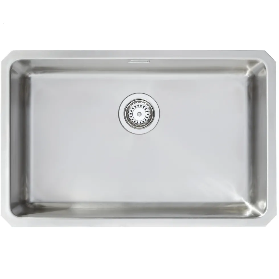 Vellamo Horizon Undermount Extra Large Single Bowl Stainless Steel Kitchen Sink & Waste Kit - 700mm x 450mm