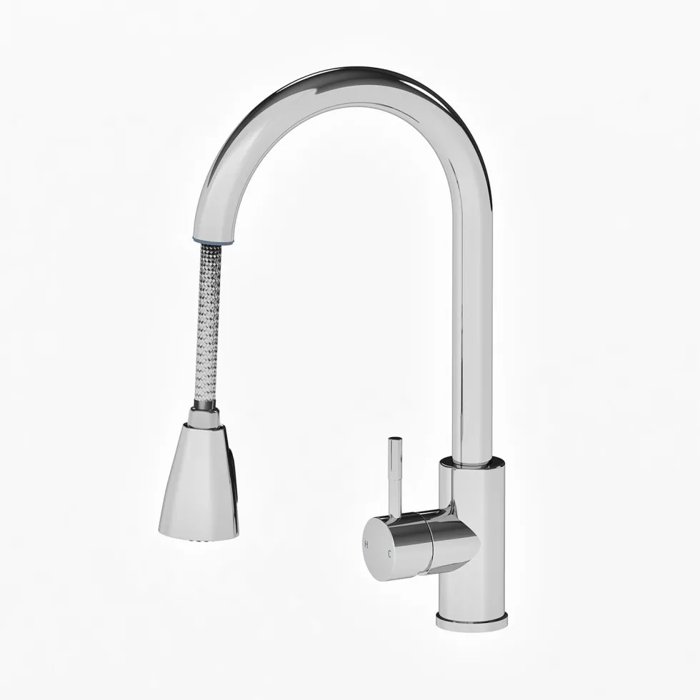 Vellamo Inspire Pullout Spray Kitchen Sink Mixer Tap - Chrome