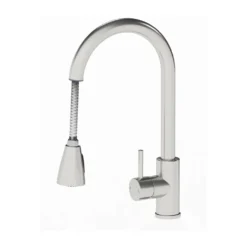 Vellamo Inspire Pull Out Spray Mono Kitchen Mixer Tap - Brushed Steel