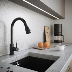 Vellamo Inspire Pull Out Spray Mono Kitchen Mixer Tap - Matt Black