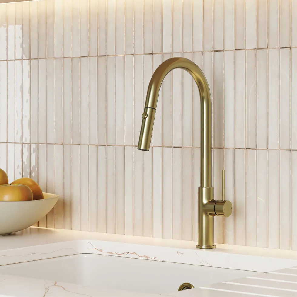 Vellamo Kara Pull Out Spray Single Lever Mono Kitchen Mixer Tap