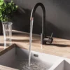 Vellamo Kara Single Lever Mono Kitchen Mixer - Black & Rose Gold