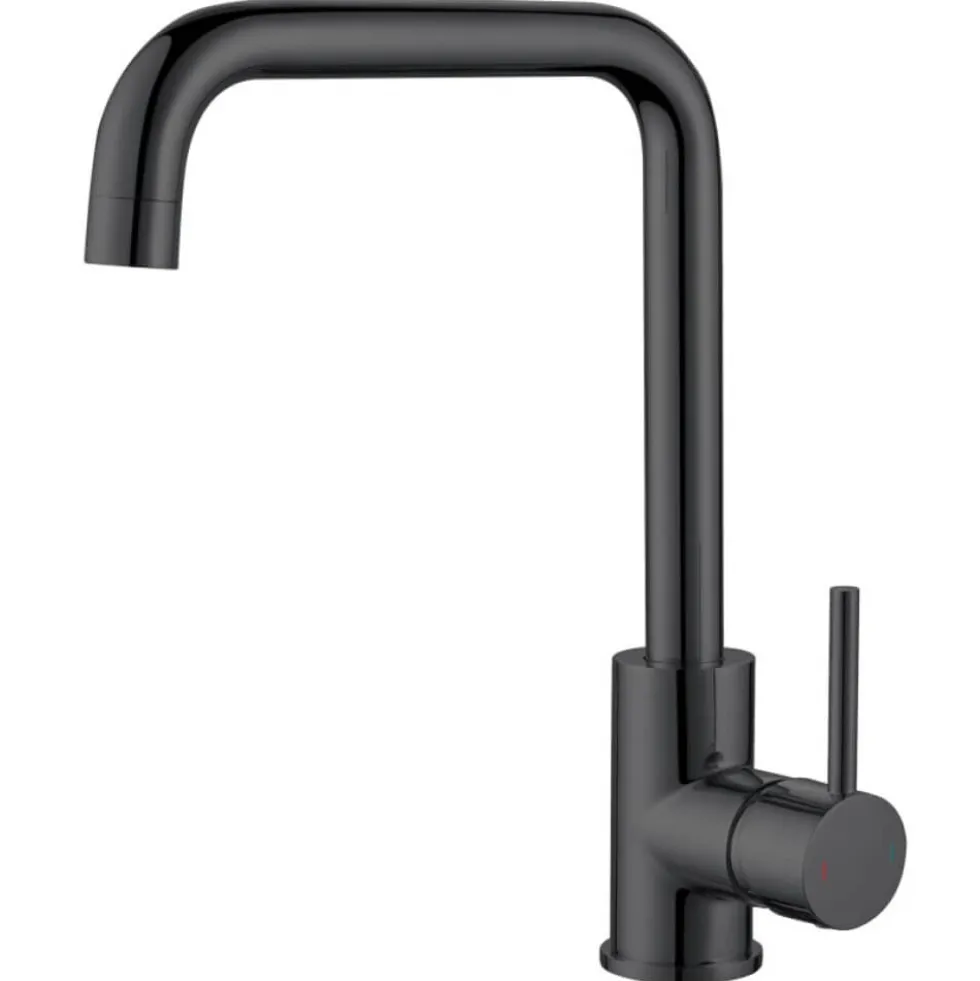 Vellamo Koro Single Lever Mono Kitchen Mixer Tap - Matt Black
