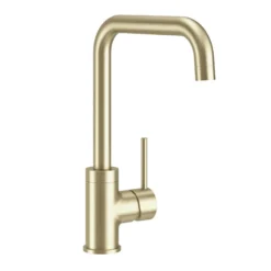 Vellamo Koro U Spout Single Lever Mono Kitchen Mixer Tap - Brushed Brass