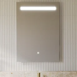 Vellamo LED Illuminated Bathroom Mirror with Demister Pad & Shaver Socket - 500 x 700mm