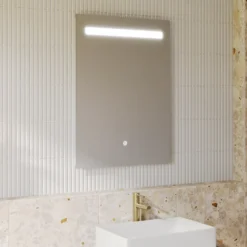 Vellamo LED Illuminated Bathroom Mirror with Demister Pad & Shaver Socket - 500 x 700mm