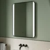 Vellamo LED Illuminated Matt Black Mirror with Demister Pad & Colour Change LEDs - 500 x 700mm