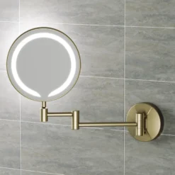 Vellamo LED Illuminated Round Magnifying Wall Mirror with Pull Out Magnetic Sensor - 200mm