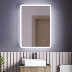 Vellamo LED Illuminated Universal Bathroom Mirror with Demister Pad - 600mm x 800mm