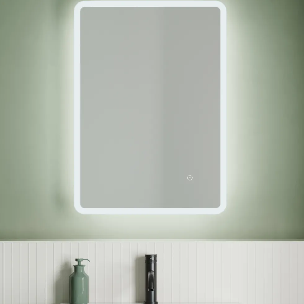 Vellamo LED Illuminated Universal Bathroom Mirror with Demister Pad - 500 x 700mm