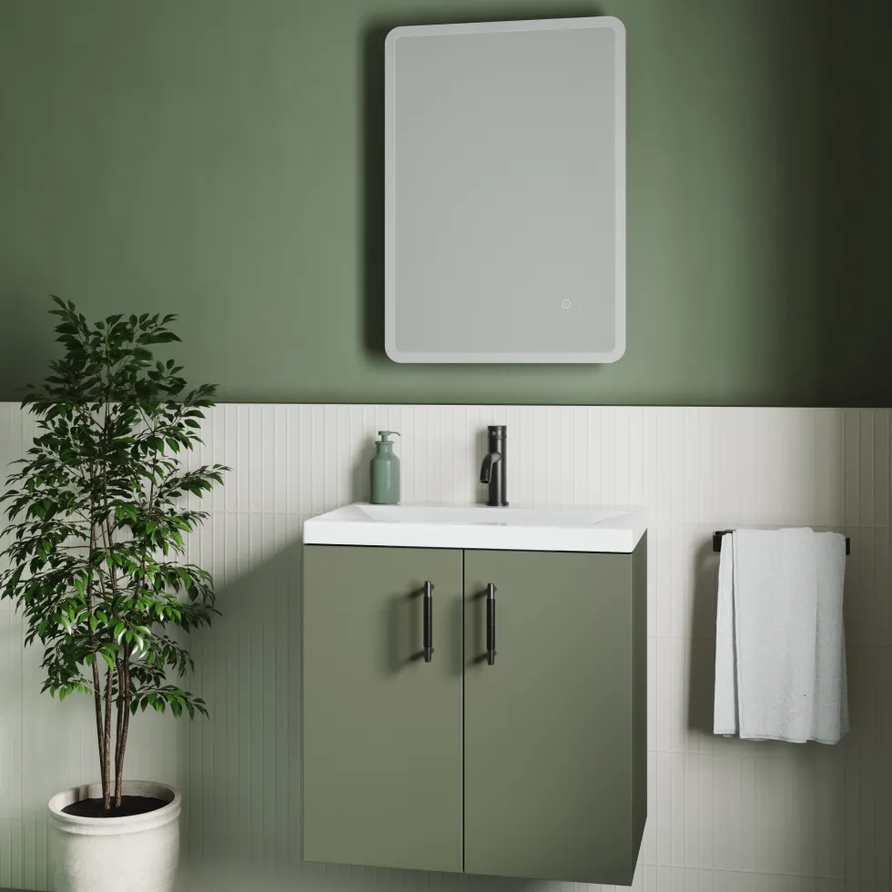 Vellamo LED Illuminated Universal Bathroom Mirror with Demister Pad - 500 x 700mm