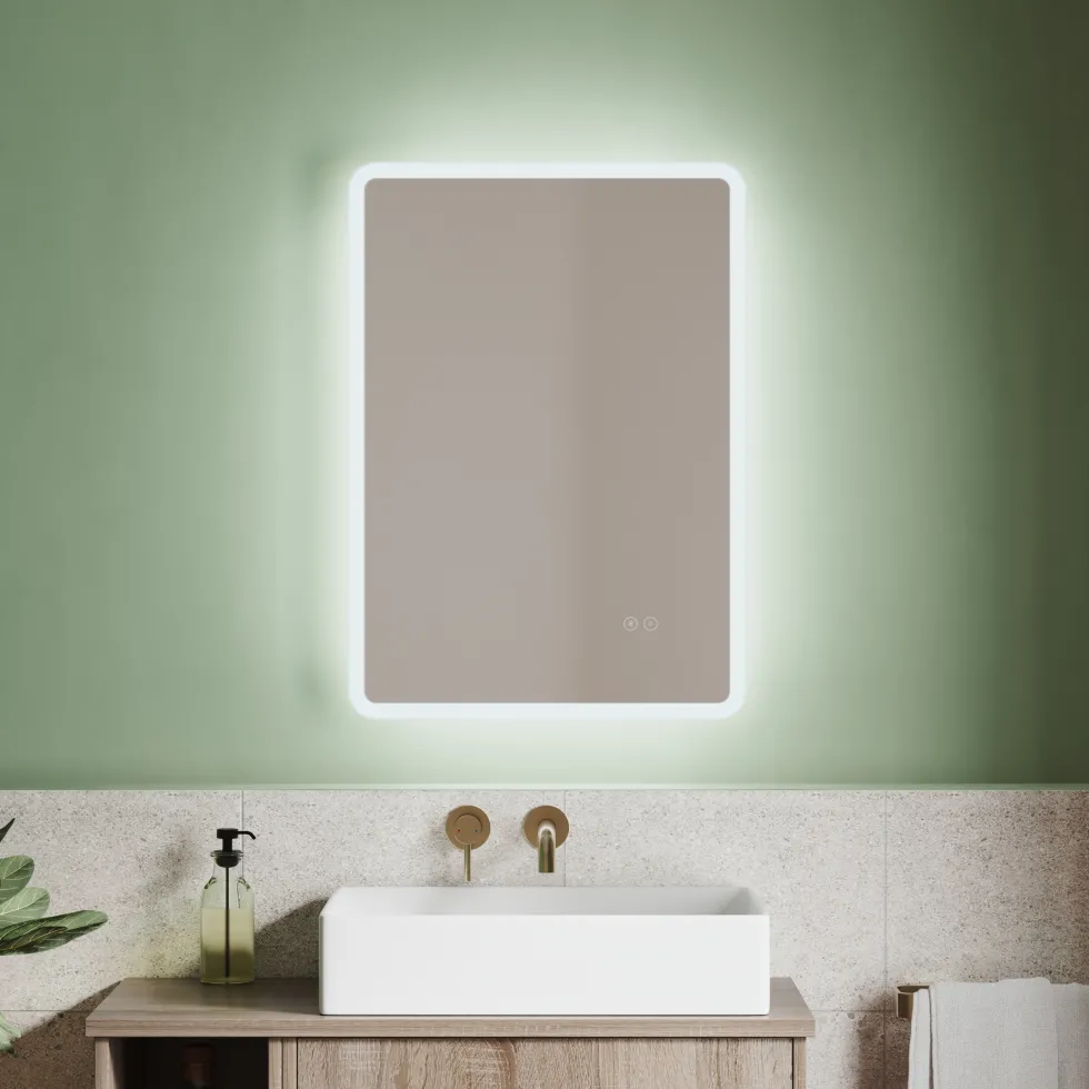Vellamo LED Illuminated Universal Bathroom Mirror with Demister Pad & Bluetooth - 700mm x 500mm